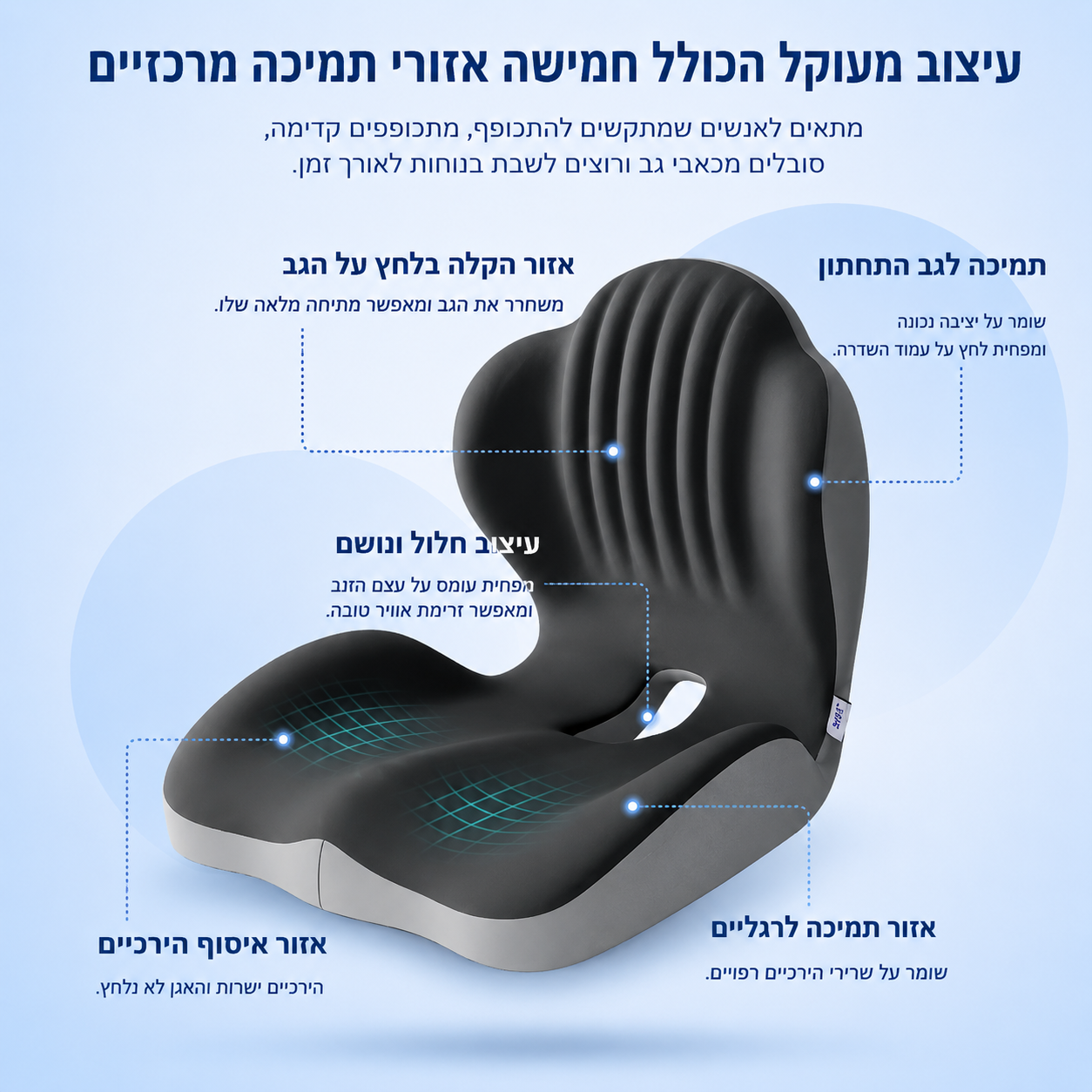 כרית זכרון לכסא משרדי ולרכב